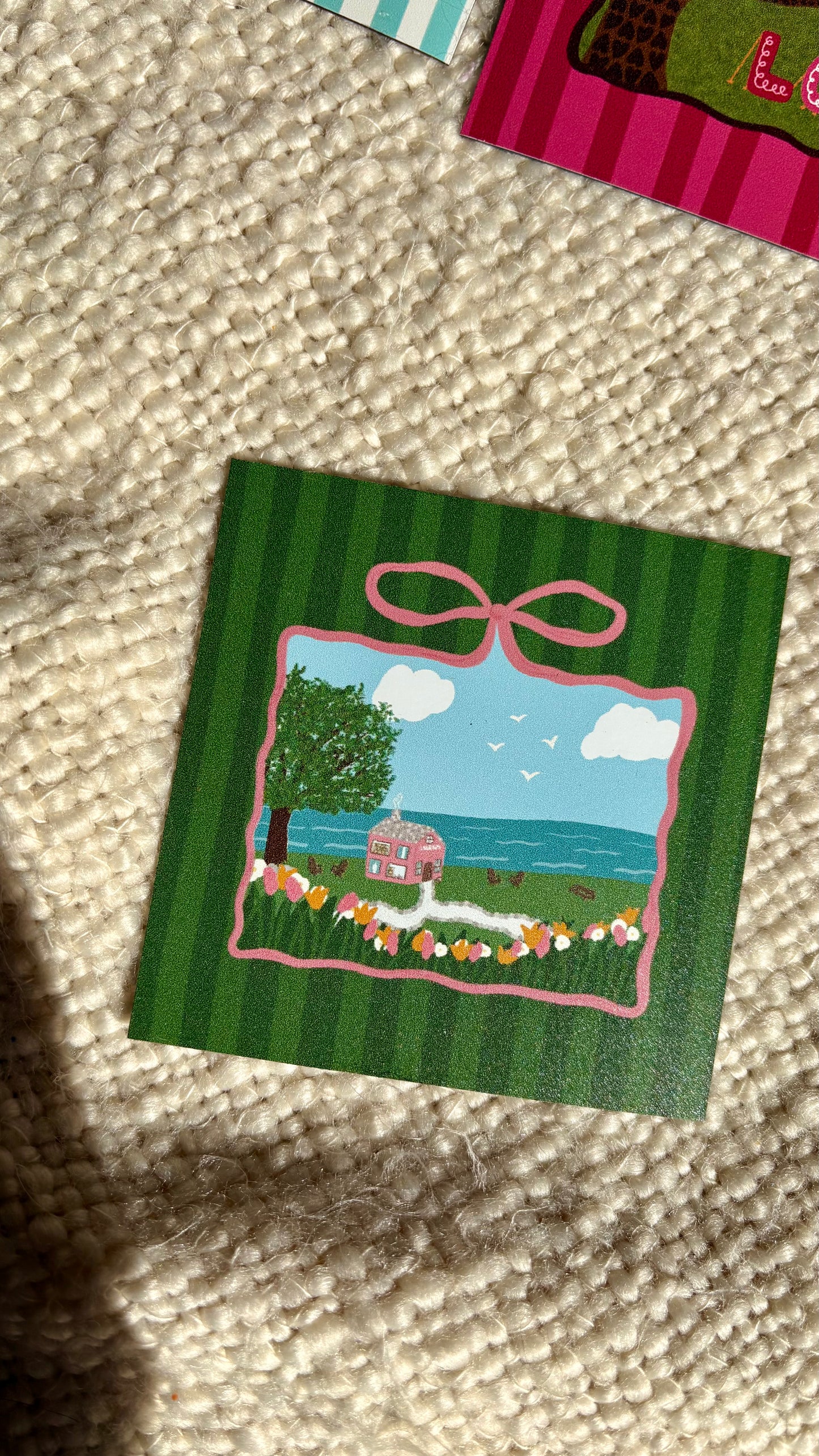 Seaside Green Stripe Library Magnet