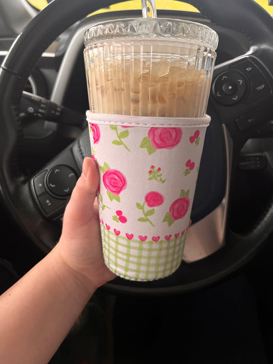 Pink Floral Drink Sleeve