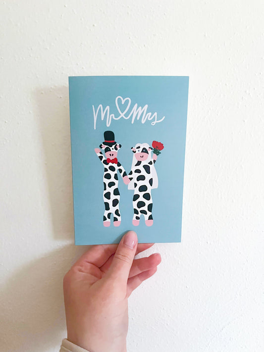 Mr and Mrs Cow Card