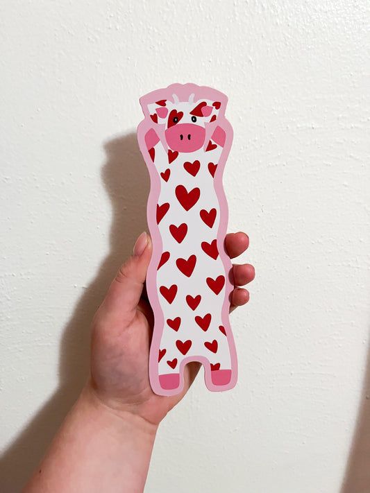 Hearts Wavy Cow Bookmark