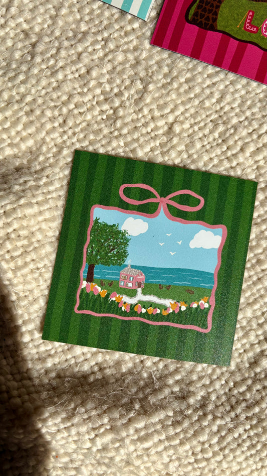 Seaside Green Stripe Library Magnet