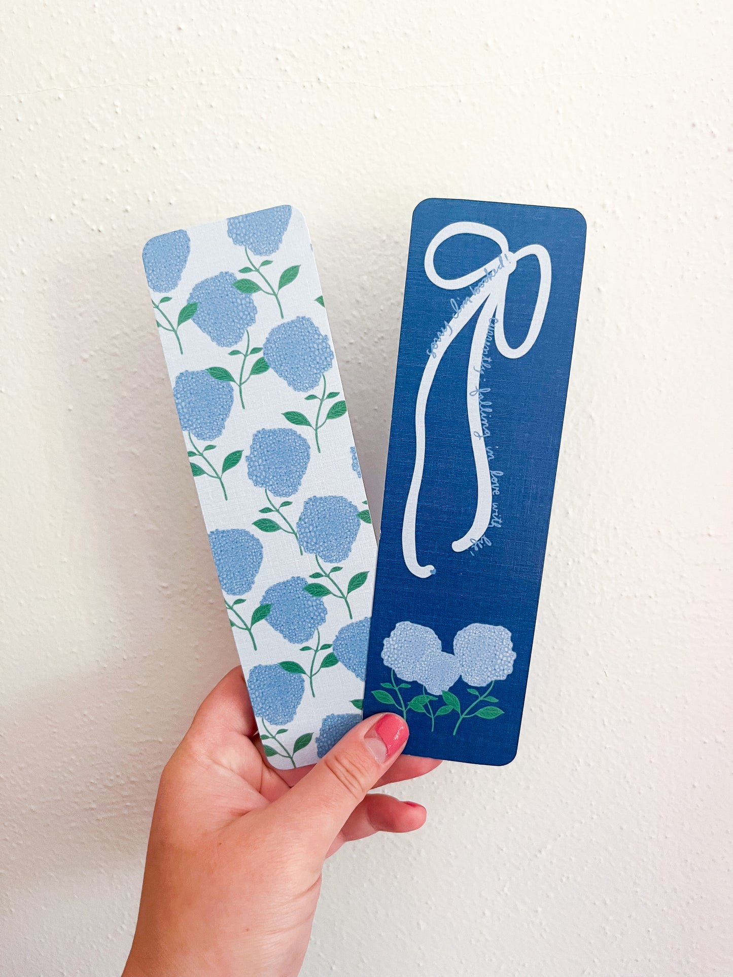 Hydrangea Linen Bookmark Set